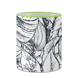 Кружка 3D Тропические листья, цвет: 3D-светло-зеленый кант — фото 2