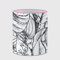 Кружка 3D Тропические листья, цвет: 3D-розовый кант — фото 2