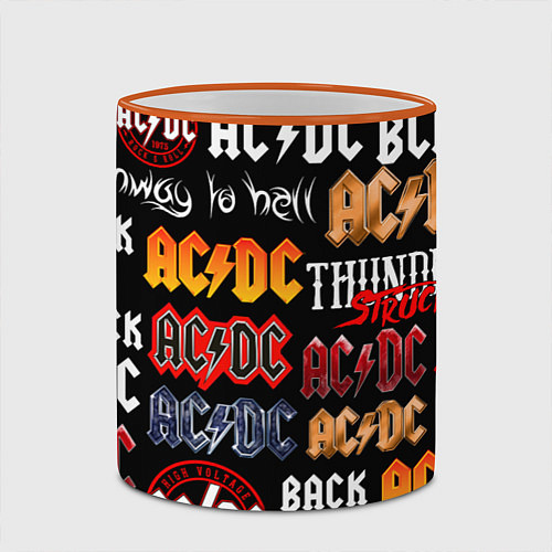 Кружка цветная AC DC LOGOBOMBING / 3D-Оранжевый кант – фото 2