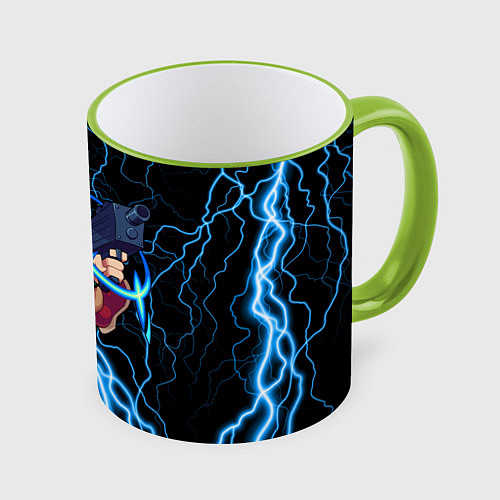 Кружка цветная Пико Pico Молния / 3D-Светло-зеленый кант – фото 1