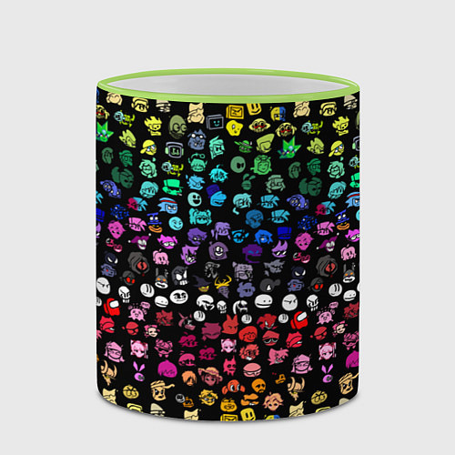 Кружка цветная ПЕРСОНАЖИ ИГРЫ FNF / 3D-Светло-зеленый кант – фото 2