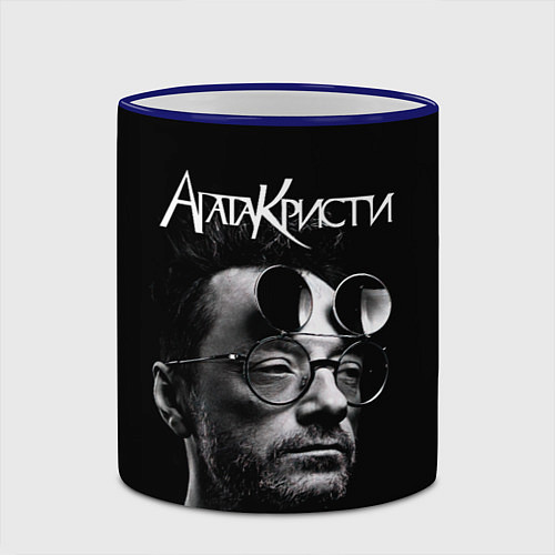 Кружка цветная Агата Кристи Глеб Самойлов / 3D-Синий кант – фото 2