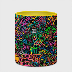 Кружка 3D Кислотные узоры психоделика, цвет: 3D-белый + желтый — фото 2