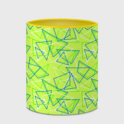Кружка 3D Абстрактный неоновый зеленый, цвет: 3D-белый + желтый — фото 2
