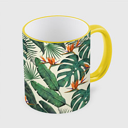 Кружка цветная Тропический паттерн