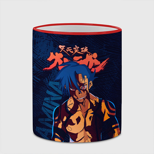 Кружка цветная Камина Гуррен Лаганн / 3D-Красный кант – фото 2