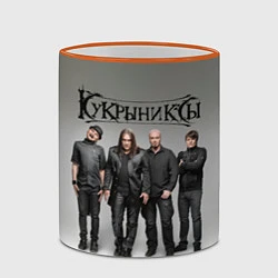 Кружка 3D Кукрыниксы рок группа, цвет: 3D-оранжевый кант — фото 2