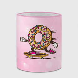 Кружка 3D Пончик на скейте, цвет: 3D-розовый кант — фото 2