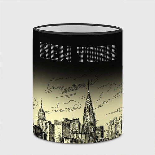 Кружка цветная Нью-Йорк / 3D-Черный кант – фото 2