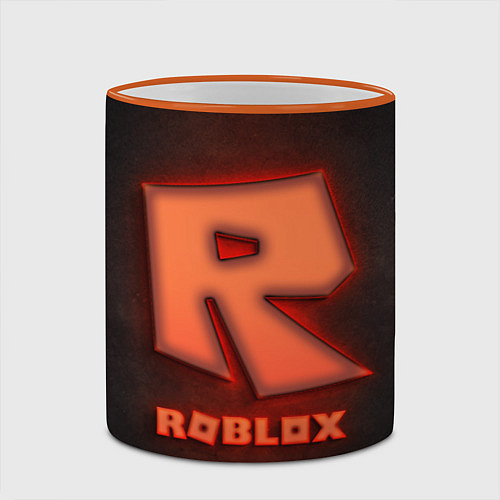 Кружка цветная ROBLOX NEON RED / 3D-Оранжевый кант – фото 2