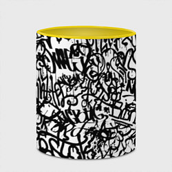 Кружка 3D Graffiti black on white, цвет: 3D-белый + желтый — фото 2