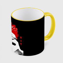 Кружка 3D Берсерк силуэт Гатса, цвет: 3D-желтый кант