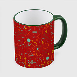 Кружка 3D Mathematics Geometry Geometric, цвет: 3D-зеленый кант