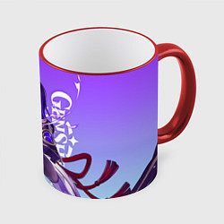 Кружка 3D Genshin Impact, Сёгун Райдэн, цвет: 3D-красный кант
