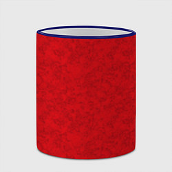 Кружка 3D Ярко-красный мраморный узор, цвет: 3D-синий кант — фото 2