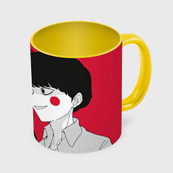 Кружка 3D Mob psycho 100 Моб Психо 100 Z, цвет: 3D-белый + желтый