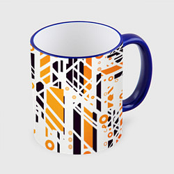 Кружка 3D Абстракция маршрут, цвет: 3D-синий кант