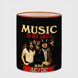 Кружка 3D MUSYC IS MY DRUG and ACDC IS MY DEALER, цвет: 3D-оранжевый кант — фото 2