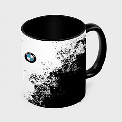 Кружка 3D BMW БМВ РАЗРЕЗАННОЕ ЛОГО, цвет: 3D-белый + черный