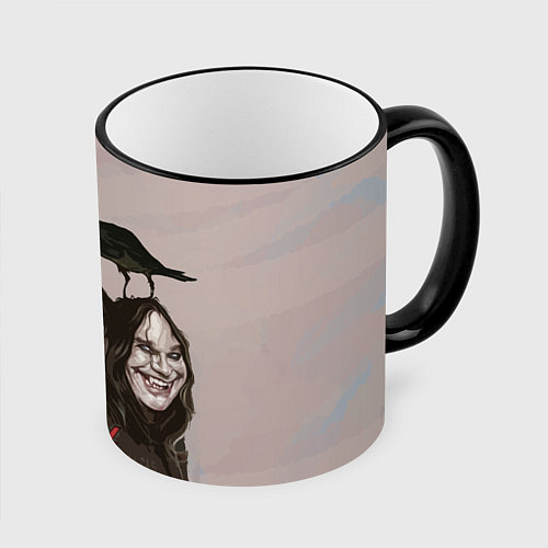 Кружка цветная Ozzy Osbourne / 3D-Черный кант – фото 1