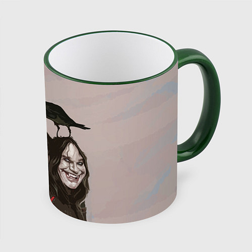 Кружка цветная Ozzy Osbourne / 3D-Зеленый кант – фото 1