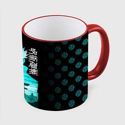 Кружка 3D Годжо Сатору Магическая битва, цвет: 3D-красный кант