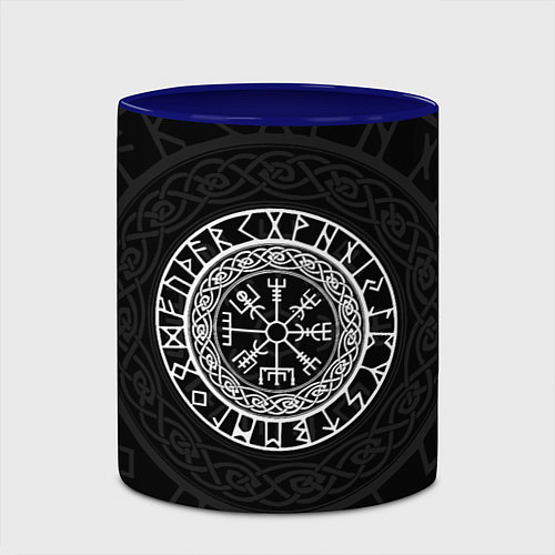Кружка цветная Вегвизир Galdrastafir / 3D-Белый + синий – фото 2