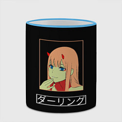 Кружка 3D Зеро ту ухмыляется любимый, цвет: 3D-небесно-голубой кант — фото 2