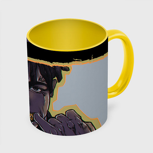 Кружка цветная NUMB XXXTENTACION Z / 3D-Белый + желтый – фото 1