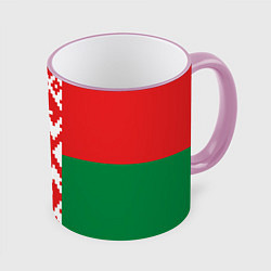 Кружка 3D Белоруссия, цвет: 3D-розовый кант