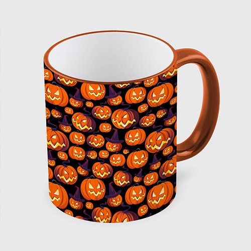 Кружка цветная Halloween / 3D-Оранжевый кант – фото 1