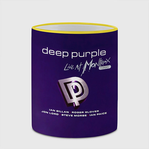 Кружка цветная Deep Purple - Live at Montreux 1996 / 3D-Желтый кант – фото 2