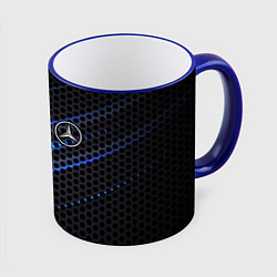 Кружка 3D MERCEDES LOGO NEON, цвет: 3D-синий кант