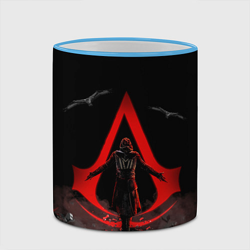 Кружка цветная Фильм про Ассасинов / 3D-Небесно-голубой кант – фото 2