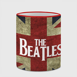Кружка 3D Битлы на флаге, цвет: 3D-красный кант — фото 2