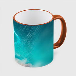 Кружка цветная Shark in sea