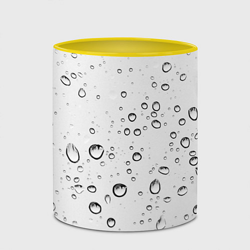 Кружка цветная Утренний дождь / 3D-Белый + желтый – фото 2