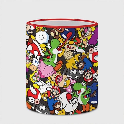 Кружка цветная Mario ALLSTARS / 3D-Красный кант – фото 2