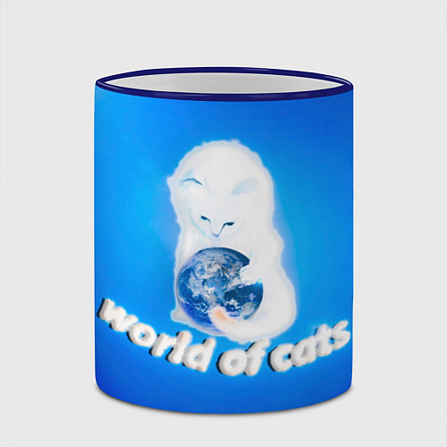 Кружка цветная World of Cats / 3D-Синий кант – фото 2