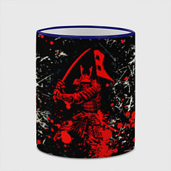 Кружка 3D Красный Японский Самурай Samurai, цвет: 3D-синий кант — фото 2