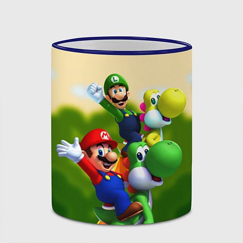 Кружка цветная 3DMario / 3D-Синий кант – фото 2