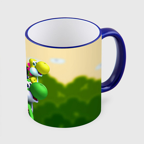 Кружка цветная 3DMario / 3D-Синий кант – фото 1