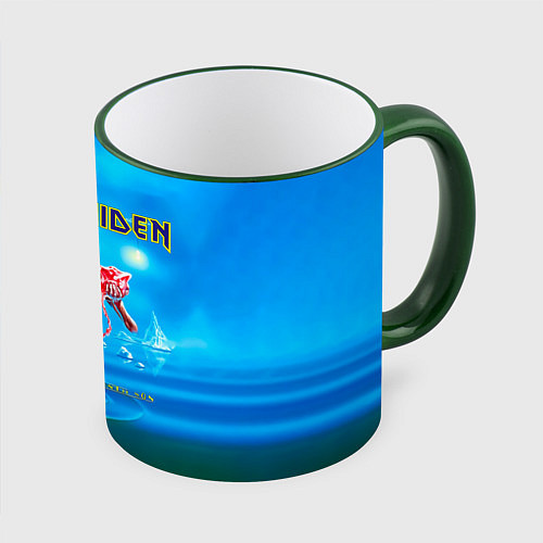 Кружка цветная Seventh Son of a Seventh Son - Iron Maiden / 3D-Зеленый кант – фото 1