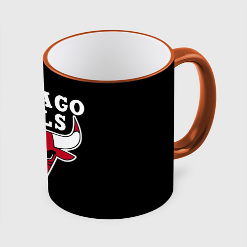 Кружка цветная B C Chicago Bulls / 3D-Оранжевый кант – фото 1