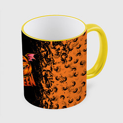 Кружка 3D Веселая тыква на хеллоуин, цвет: 3D-желтый кант