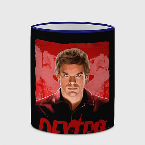 Кружка цветная Dexter Декстер портрет постер / 3D-Синий кант – фото 2