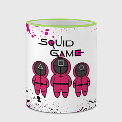 Кружка 3D ИГРА В КАЛЬМАРА, СТРАЖИ БРЫЗГИ КРАСОК, цвет: 3D-светло-зеленый кант — фото 2