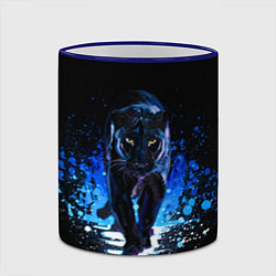 Кружка 3D Черная пантера пятна краски, цвет: 3D-синий кант — фото 2