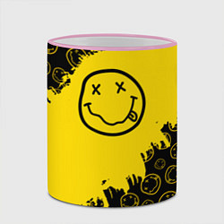Кружка 3D Nirvana Smile Нирвана Рваный Паттерн, цвет: 3D-розовый кант — фото 2