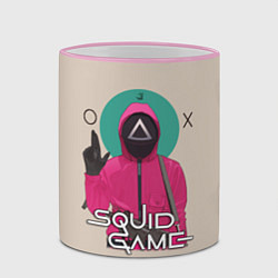 Кружка 3D Squid game - Игра в кальмара треугольник, цвет: 3D-розовый кант — фото 2